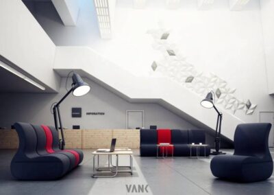 nowoczesna aranżacja systemu soft seating